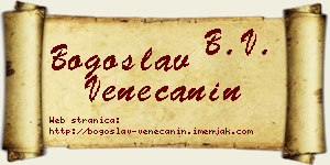Bogoslav Venečanin vizit kartica